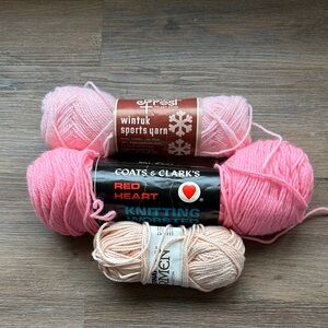 Pink and Cream Yarn Bundle